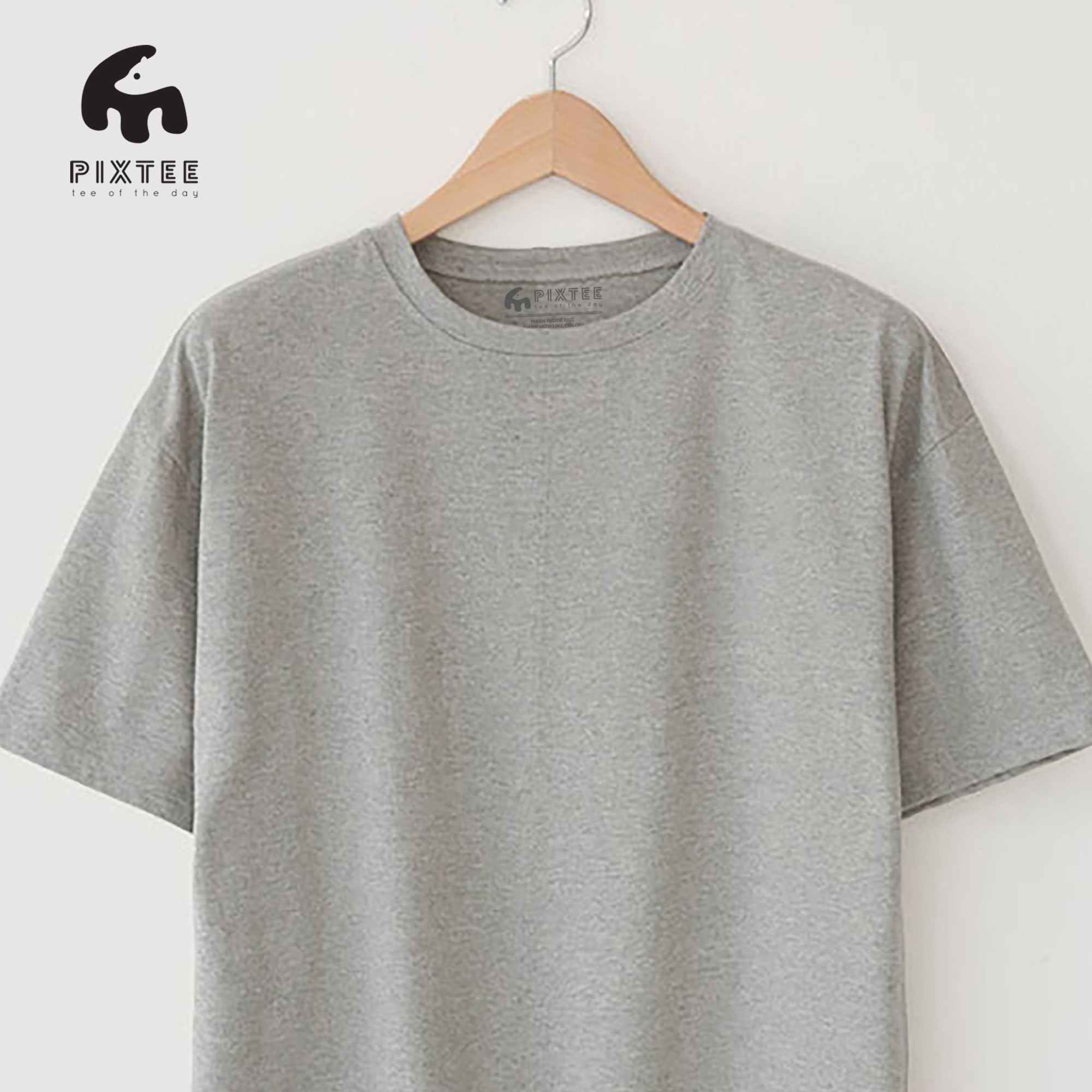 トップス OPTSTUFF DRAWSTRING T-SHIRT ASH GRAY 60 Cotton 40 Polyester Shirts For Sale - All American